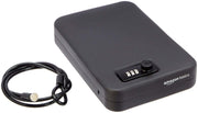 Amazon Basics Portable Security Case Lock Box Safe, Small Lock Box with Code, for College Dorm Room, Home, Combination Lock, XL, Black