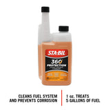 STA-BIL 360 Protection Ethanol Treatment & Fuel Stabilizer - Full Fuel System Cleaner - Fuel Injector Cleaner - Increases Fuel Mileage - Protects Fuel System - Treats 160 Gallons - 32 Fl. Oz. (22275), Amber