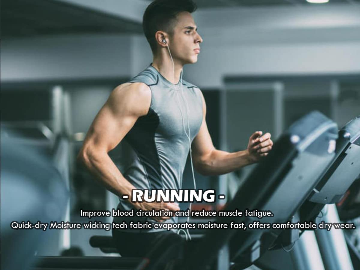TELALEO 5 Pack Men's Workout Tank Tops Sleeveless Mesh Muscle Gym Shirt Quick Dry Black/Gray/Charcoal/Navy/Blue L