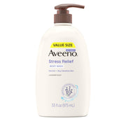 Aveeno Stress Relief Body Wash with Nourishing Oat & Lavender Scent for Sensitive Skin, Gently Cleanses & Helps You Feel Calm & Relaxed in the Shower, Soap-Free, 33 fl. oz