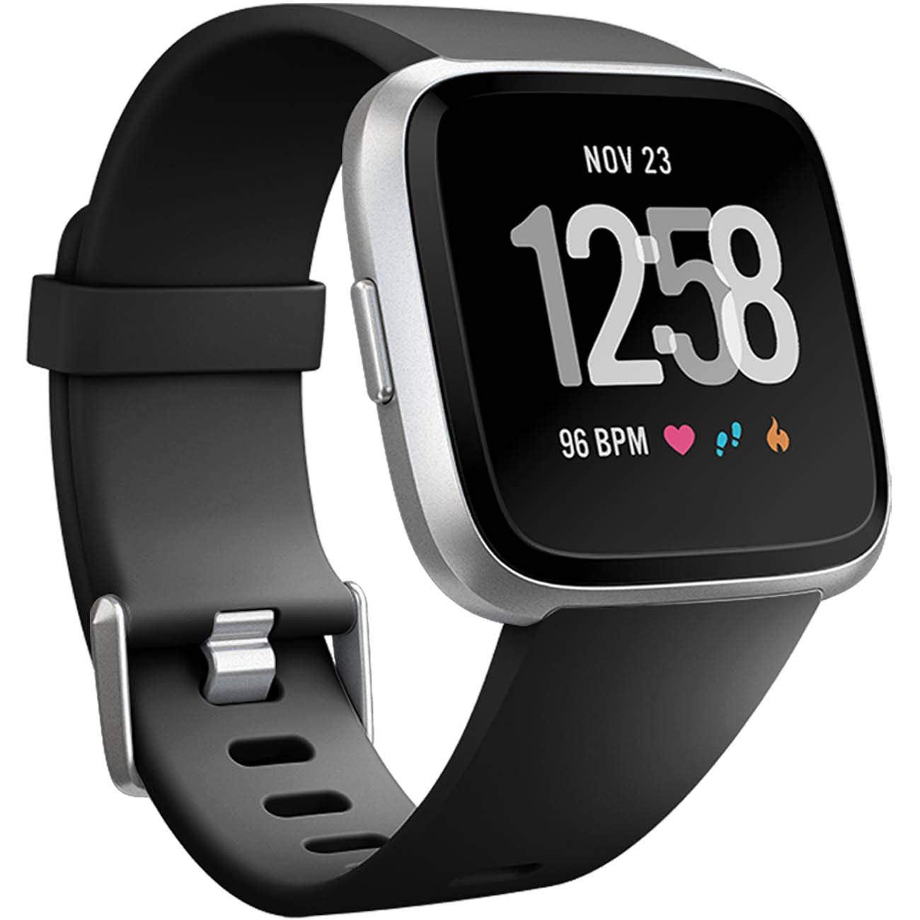 Wepro Band Compatible with Fitbit Versa 2 Bands for Women Men, Soft Band Compatible with Fitbit Versa Bands, Sport Waterproof Breathable Replacement Wristband Strap for Versa Lite, Large, Black, 1 Pack