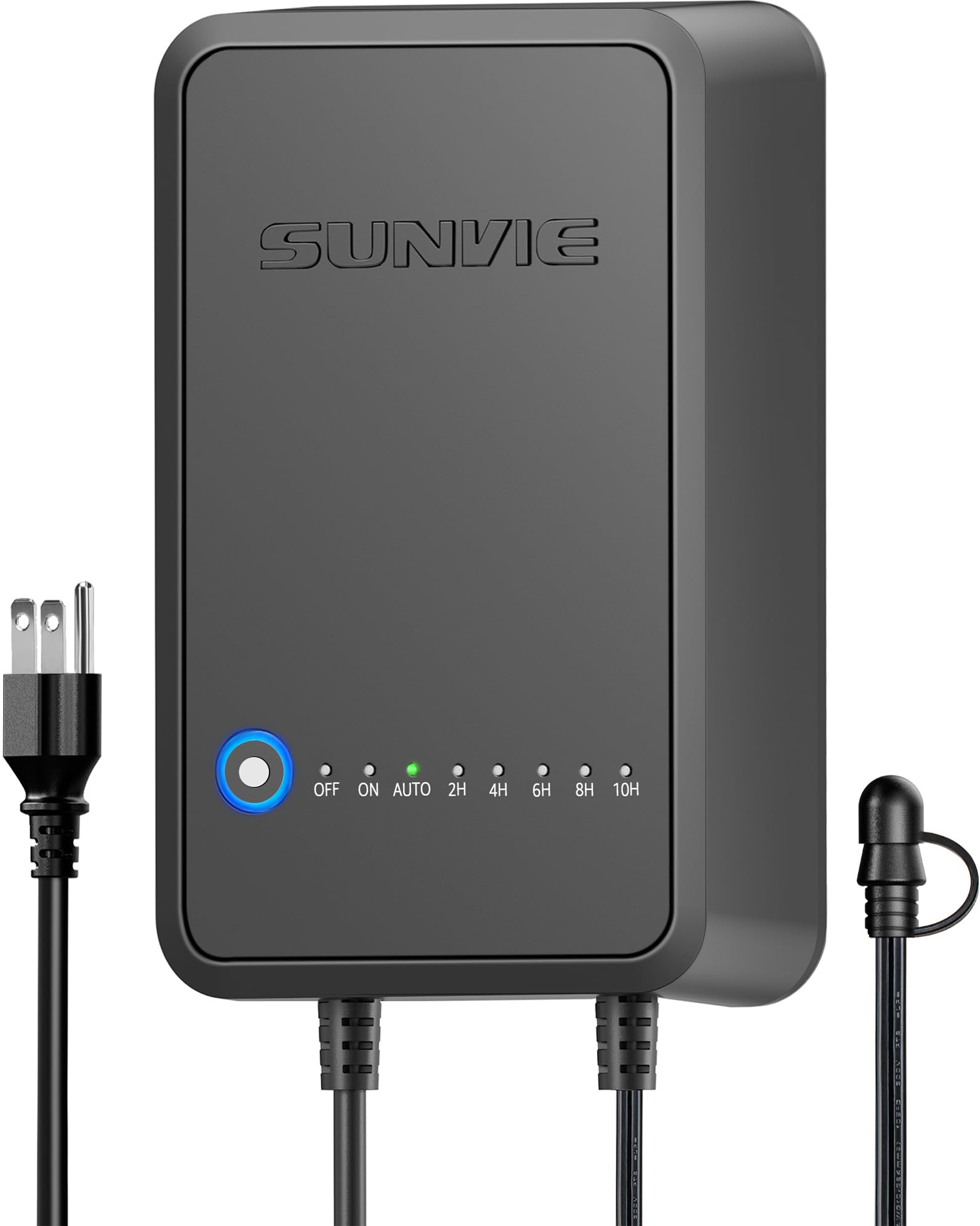 SUNVIE 100W Low Voltage Landscape Transformer Weatherproof Low Voltage Transformer with Photocell & Timer 120V AC to 12V DC Landscape Lighting Transformer for Outdoor Spotlights Path Lights Step Light