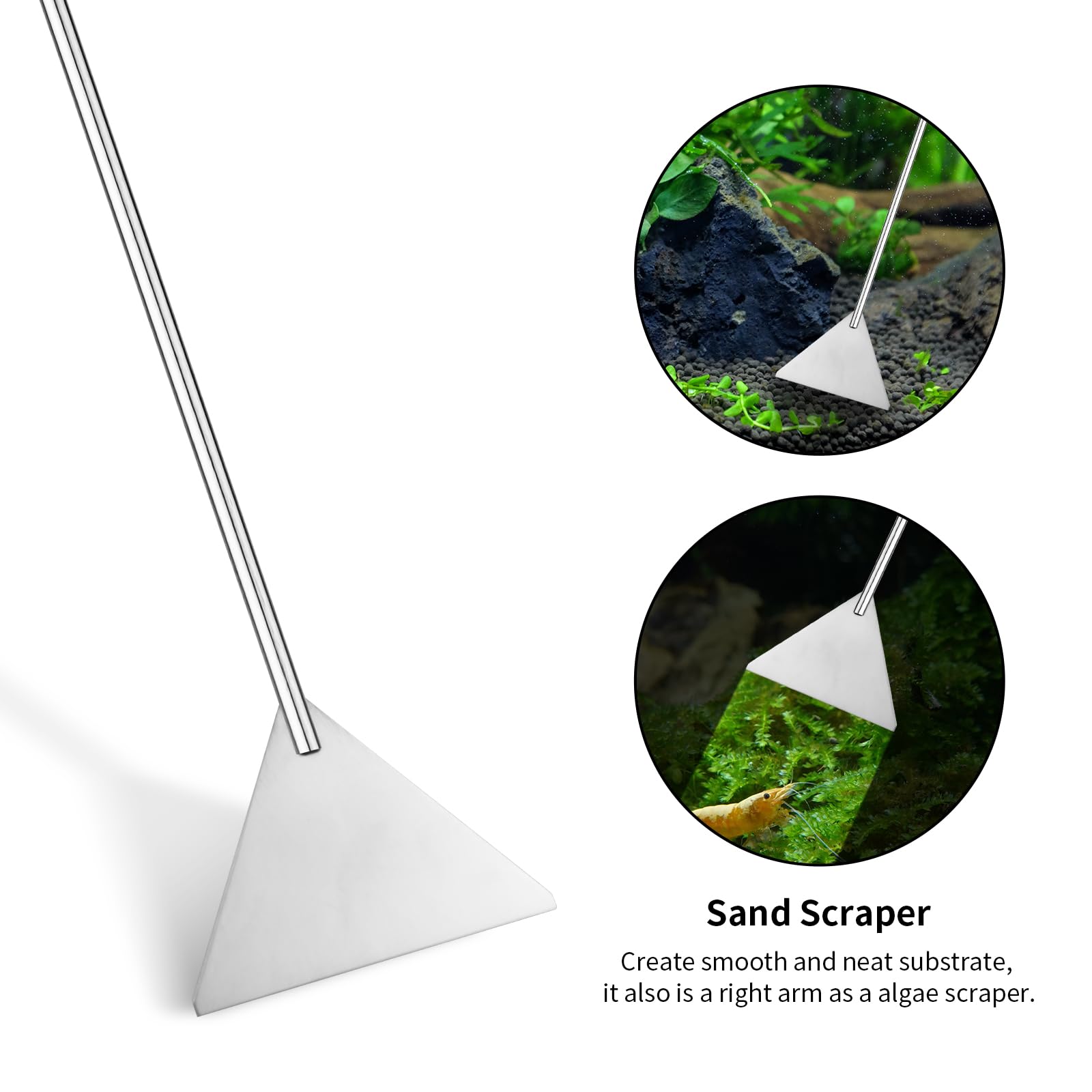 Ohtomber Aquascape Tools Aquarium Kit - 4PCS Terrarium Supplies Include Long Tweezers for Terrarium, Feeding Tongs, Aquarium Scissors, Algae Scraper for Fish Tank Cleaning Plant Trimming