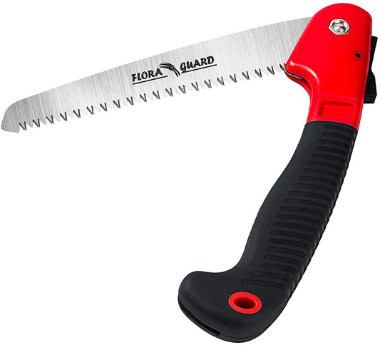 FLORA GUARD Folding Hand Saw, Camping/Pruning Saw with Rugged 7.7 Inch Blades Professional Folding Saw Razor Tooth Sharp Blade Solid Grip