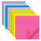 (8 Pads) Lined Sticky Notes 4x6 in Post, 8 Colors Self Sticky Notes Pad Its, Bright Post Stickies Colorful Big Rectangular Sticky Notes for Office, Home, School, Meeting, 40 Sheets/pad