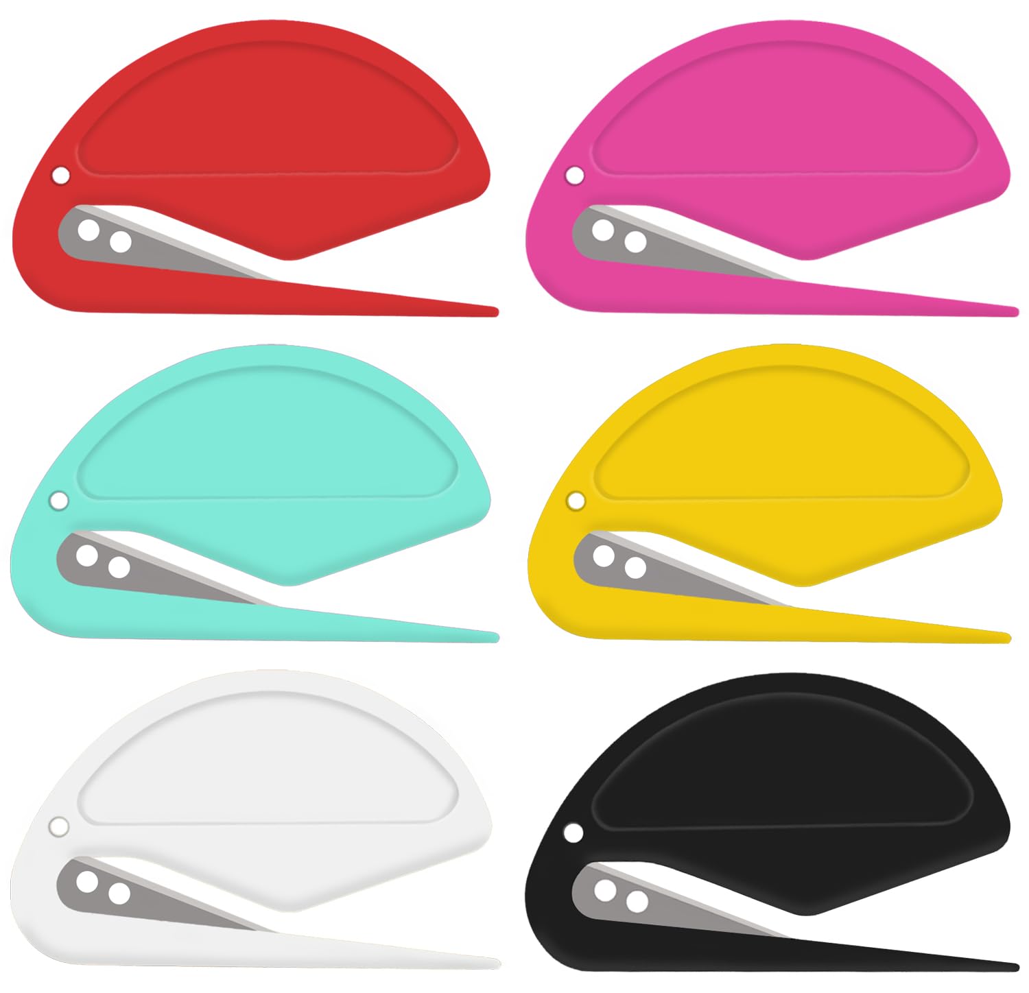 6 Pack Letter Opener Envelope Slitter – Envelope Opener for Women Men,Office Worker,Graduate Students,Home,Office,Postal.Mail Opener with Safety Concealed Sharp Blade Neatly Opened Without Damage