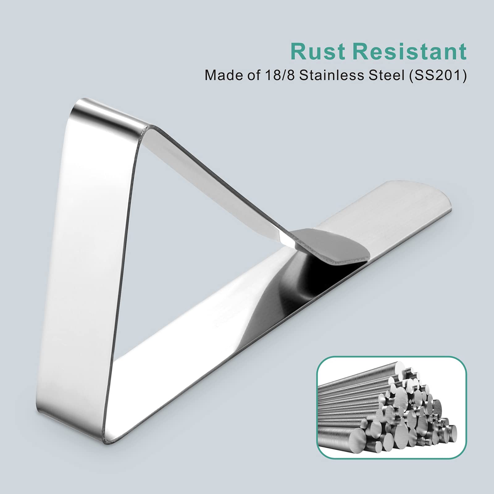 12 Pack Tablecloth Clips - Heavy Duty Picnic Table Clips, Stainless Steel Table Cloth Cover Clamps, Table Cloth Holders Ideal for Restaurant Picnics Marquees Weddings Graduation Party