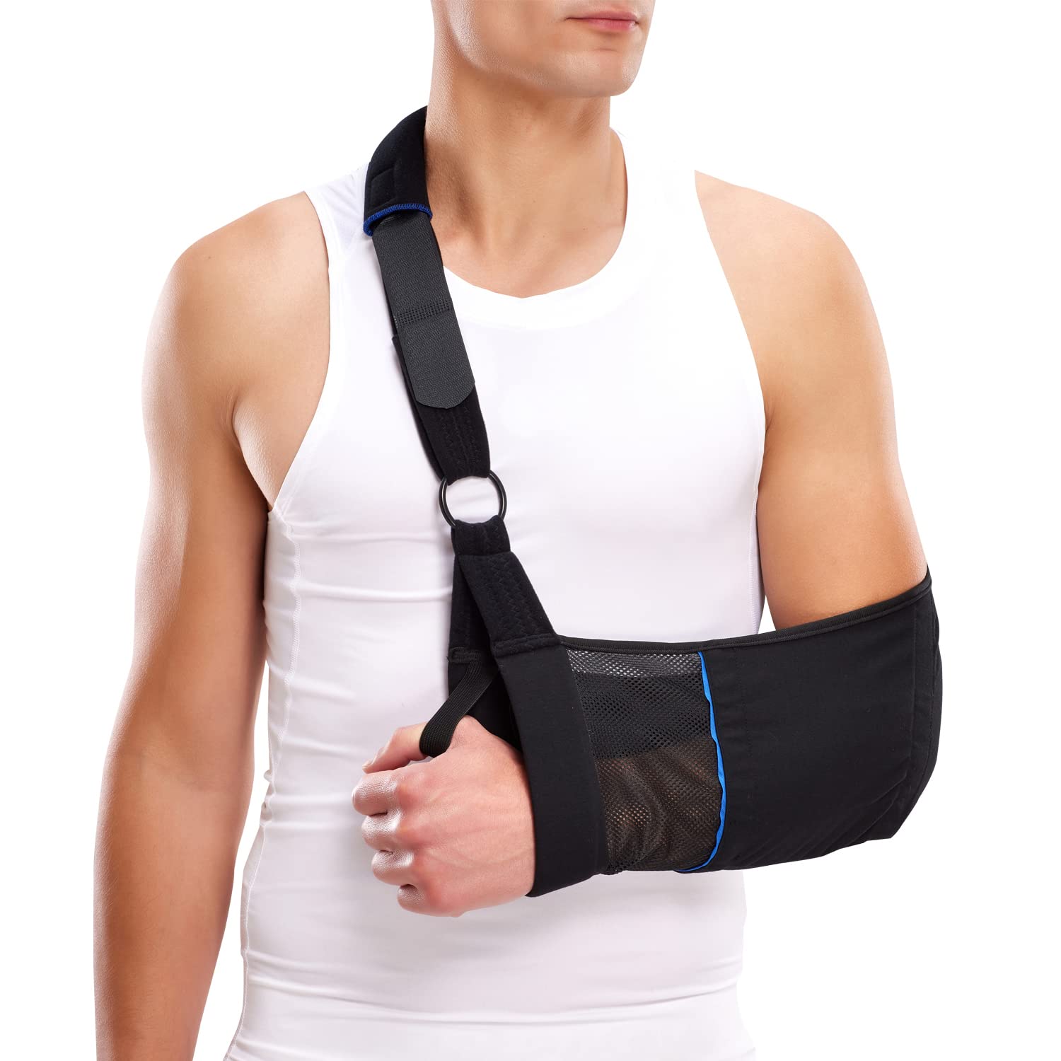 Comforband Arm Sling – Lightweight & Breathable Medical Sling with Adjustable Shoulder Strap for Torn Rotator Cuff, Broken or Fractured Forearm Bones, One size fits most