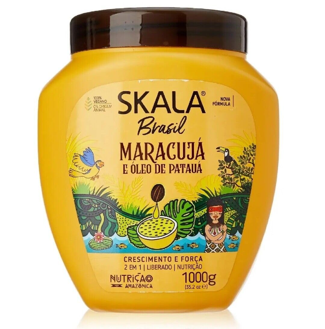 SKALA Hair Type 3ABC - Mais Cachos & Passion Fruit Combo - Hydrate Curls, Eliminate Frizz, For Curly Hair - 2-IN-1 Conditioning Treatment & Cream to Comb