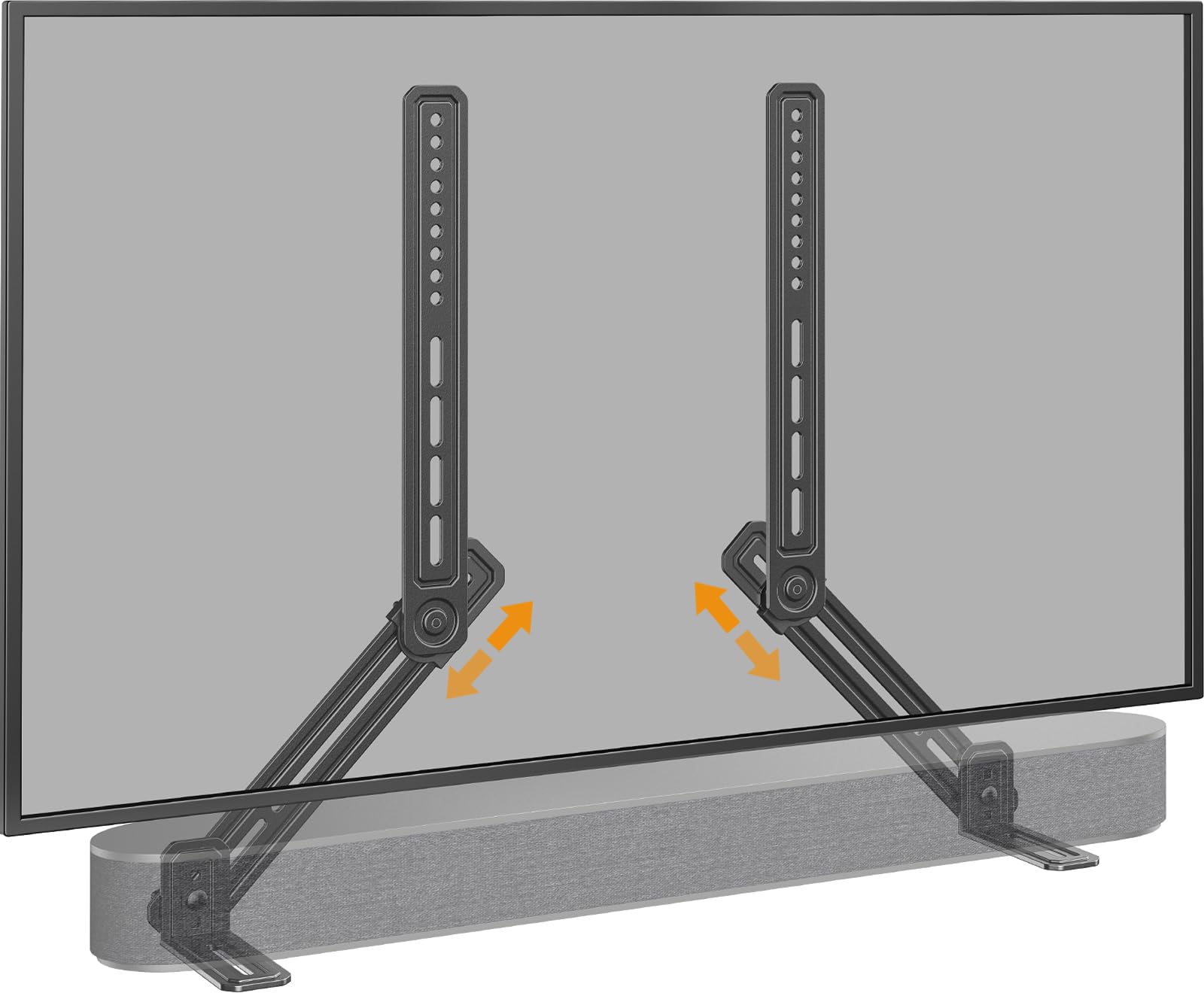 Perlegear Soundbar-Halterung mit verstellbarer Höhe, Soundbar-Halterung bis 6,8 kg, Soundbar-Halterung unter oder über dem Fernseher, Soundbar-TV-Halterung mit abnehmbaren langen Verlängerungsplatten PGSM04B