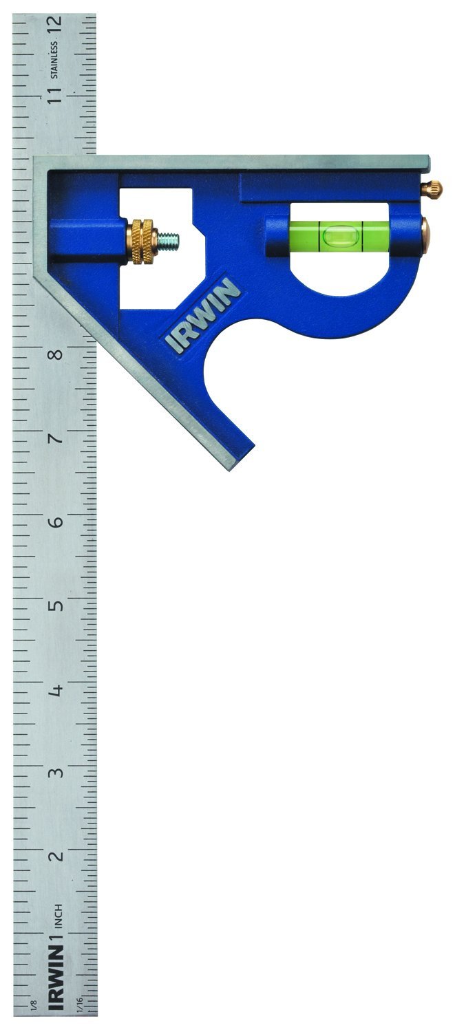 IRWIN Combination Square, 12", 45-90 Degree Marking, Stainless Steel (1794469)