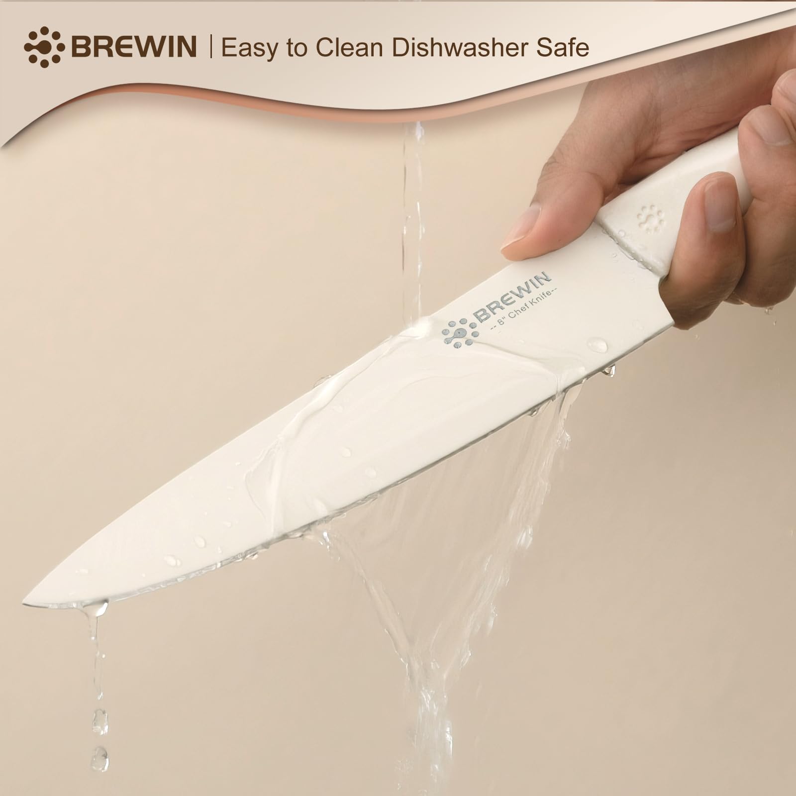 Brewin Knife set, 13 Pieces Kitchen Knives Set, Anti-Rust Coating and Blade Guard, Home Essentials, Camping Essentials - Muliticolor