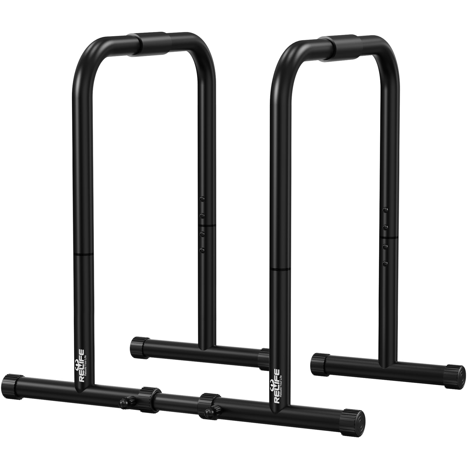 RELIFE REBUILD YOUR LIFE Dip bars &Dip Station – أجهزة تمرين ثقيلة متعددة الوظائف، حامل تمرين رياضي، مثبت محطة تمرين، حامل متوازي للضغط (أسود)