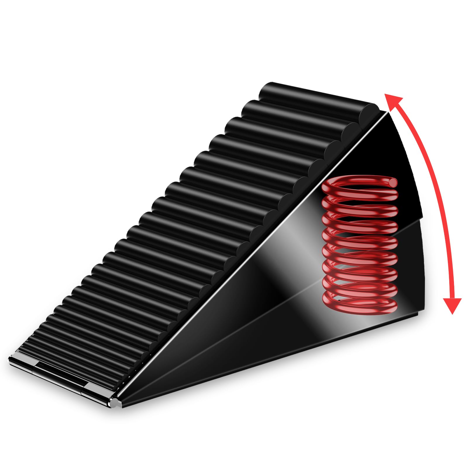 Strongest Heavy Duty Door Stopper Wedge - Spring Large Door Stoppers, Tall Door Stoppers for Bottom of Doors, Door Stop Rubber for Extra Strong Grip, 3 Inches High Metal Doorstop Suits Any Heavy Door