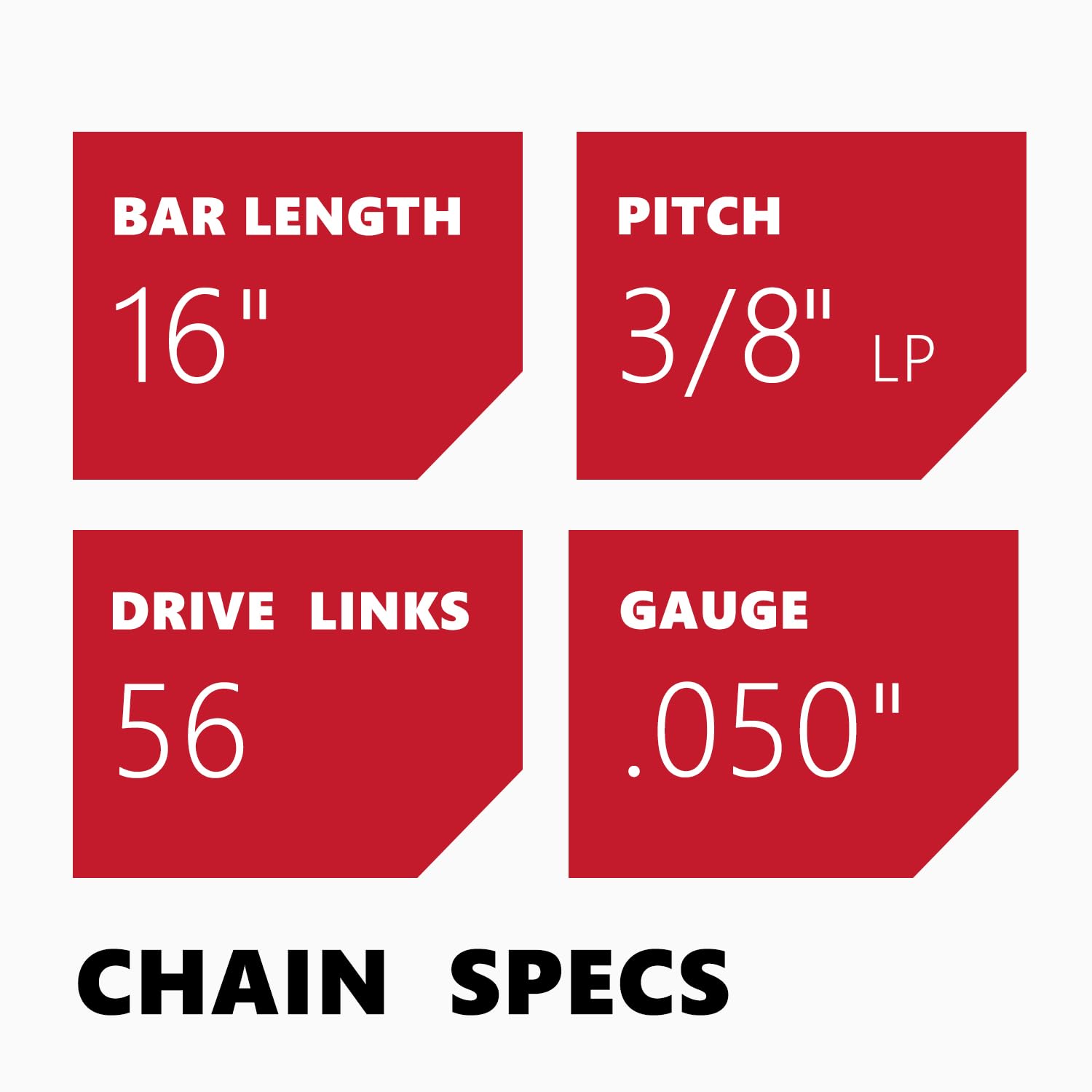KAKEI 16 Inch Chainsaw Chain 3/8" LP Pitch .050" Gauge 56 Drive Links Fits Craftsman, Poulan, Ryobi, Echo, Greenworks and More- S56 (3 Chains)