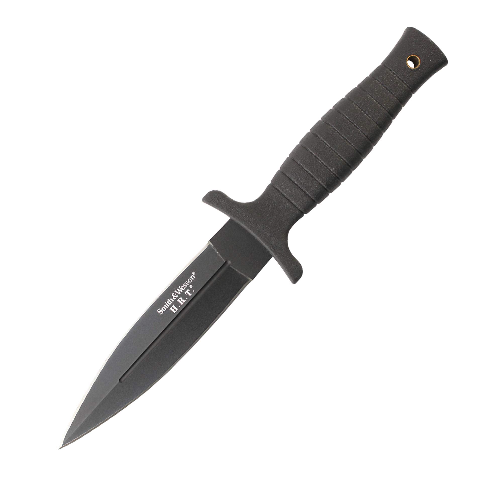 Smith & Wesson SWHRT9B 22,86 cm Messer mit fester Klinge aus kohlenstoffreichem Edelstahl und 11,94 cm zweischneidiger Klinge und TPE-Griff für Outdoor, Taktik, Überleben, EDC, Multi