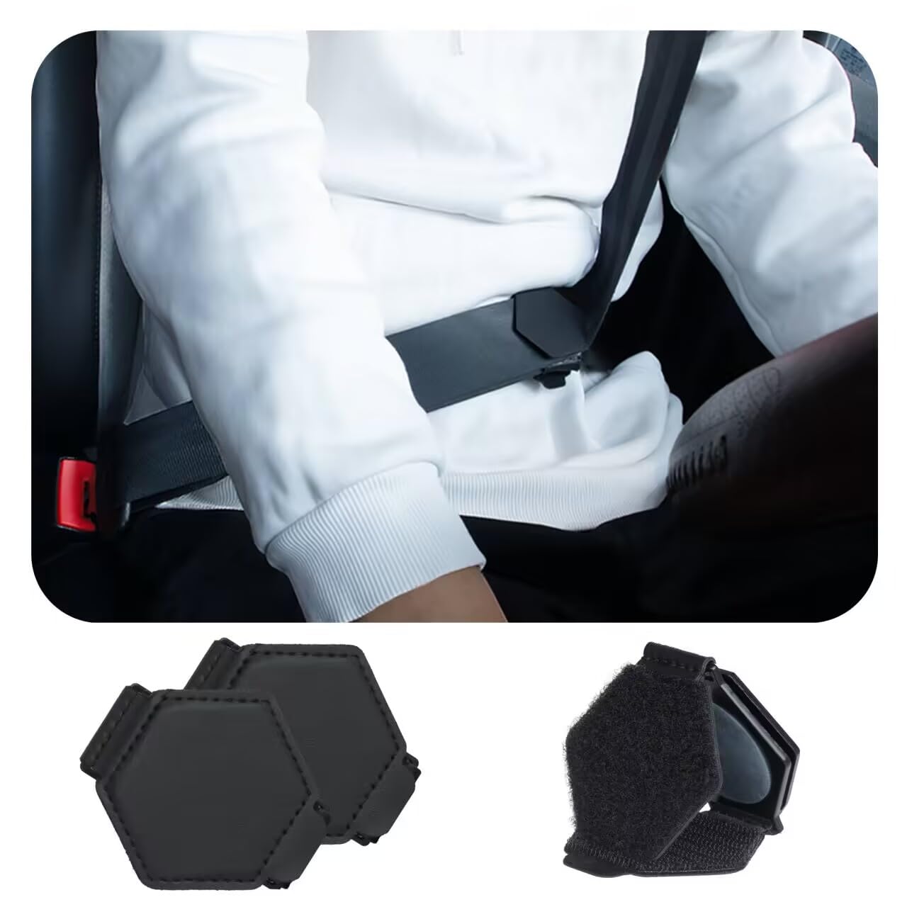 Yuoyar 2 Stück Auto-Sicherheitsgurt-Clips – Universelle Leder-Sicherheitsgurtversteller – Sicherheitsgurtversteller für Erwachsene und Kinder