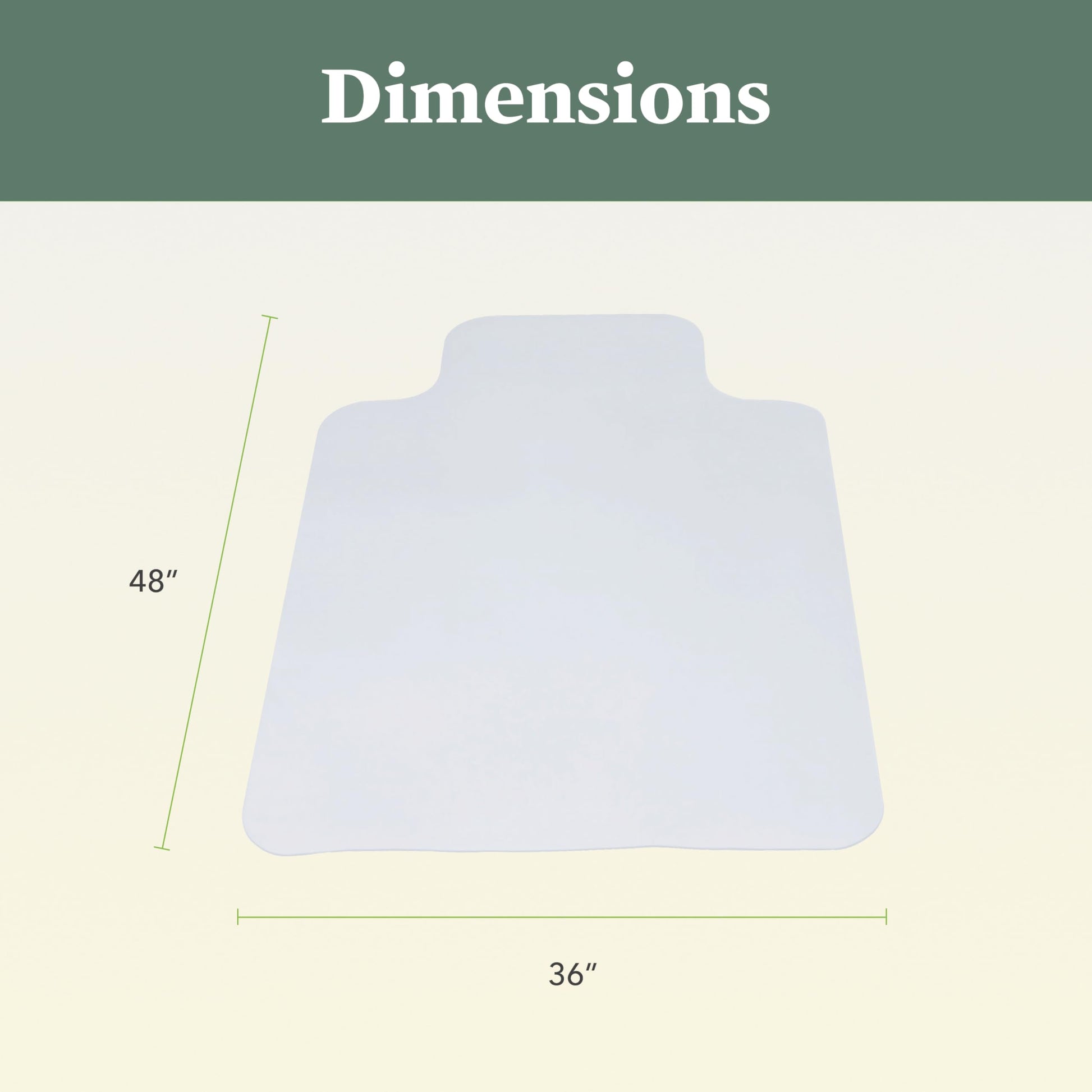 HON Office Chair Mat for Carpet, Computer Desk Chair Mat for Carpeted Floors, Easy Glide for Office or Home with Extended Lip (36” x 48”)