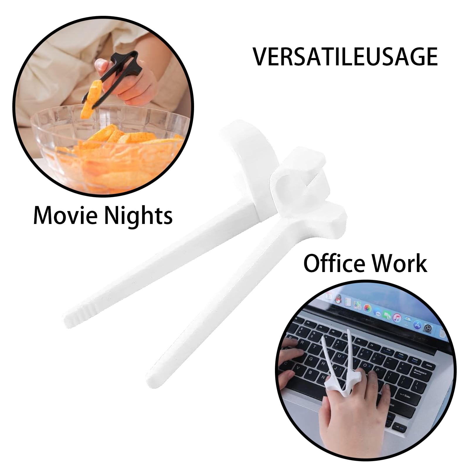 denple 6 PCS & 4 COLORS! Gamer Finger Chopsticks, Gaming Snack Solution