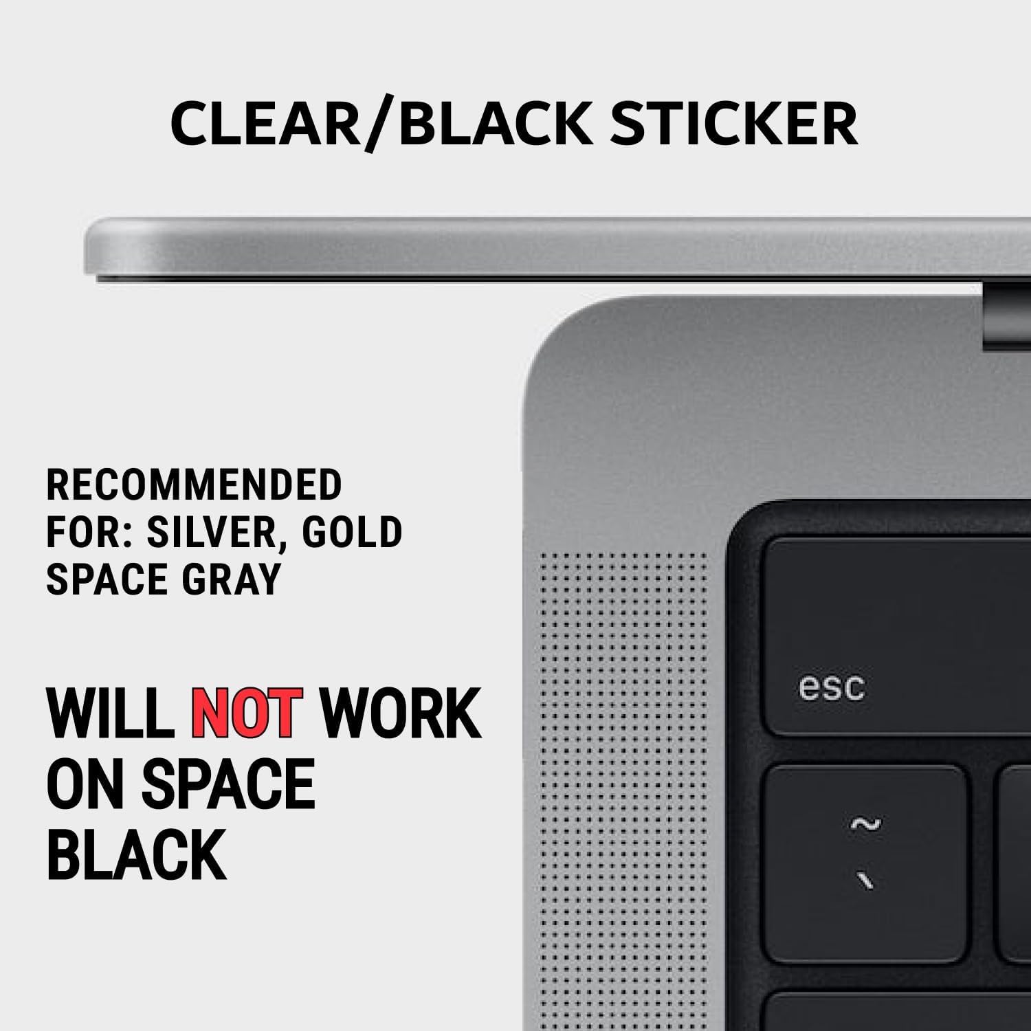 Synerlogic Mac OS Shortcuts Sticker | Keyboard Stickers for macOS | No-Residue Laminated Vinyl MacBook Cheatsheet for Laptop | MacBook Shortcuts 2025 (Clear/Black)