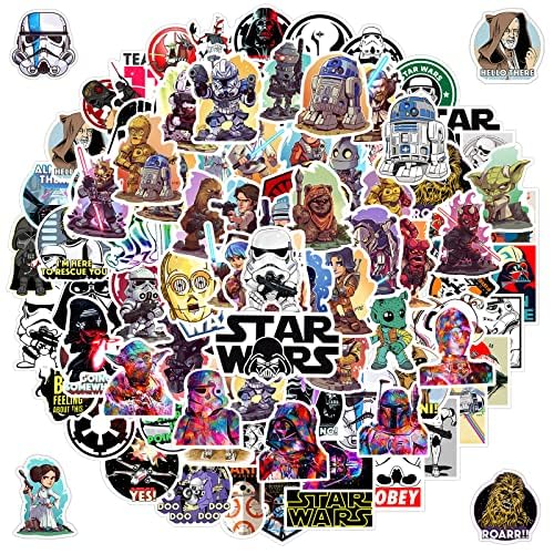 100pcs Star Stickers, Star Movie Stickers Gifts for Kids, Star Decal Party Favors, Waterproof Vinyl Decal for Teen Adult Water Bottle Bike Guitar Phone Skateboard Luggage Laptop Computer