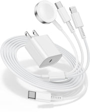 for Apple Watch Charger Fast Charging,3 in 1 Multi Chargers Cable with 20W USB C Charger, iWatch Charger Cord 6FT for iWatch Series Ultra 3/2/SE 3/11/10/9/8/7/6/5/4/iPhone17 15 16 Pro Max/14/13/12/11