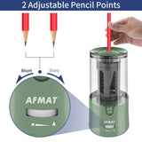 AFMAT Electric Pencil Sharpener, Pencil Sharpener for Colored Pencils, Auto Stop, Super Sharp & Fast, Electric Pencil Sharpener Plug in for 6-12mm No.2/Colored Pencils/Office/Home-Black