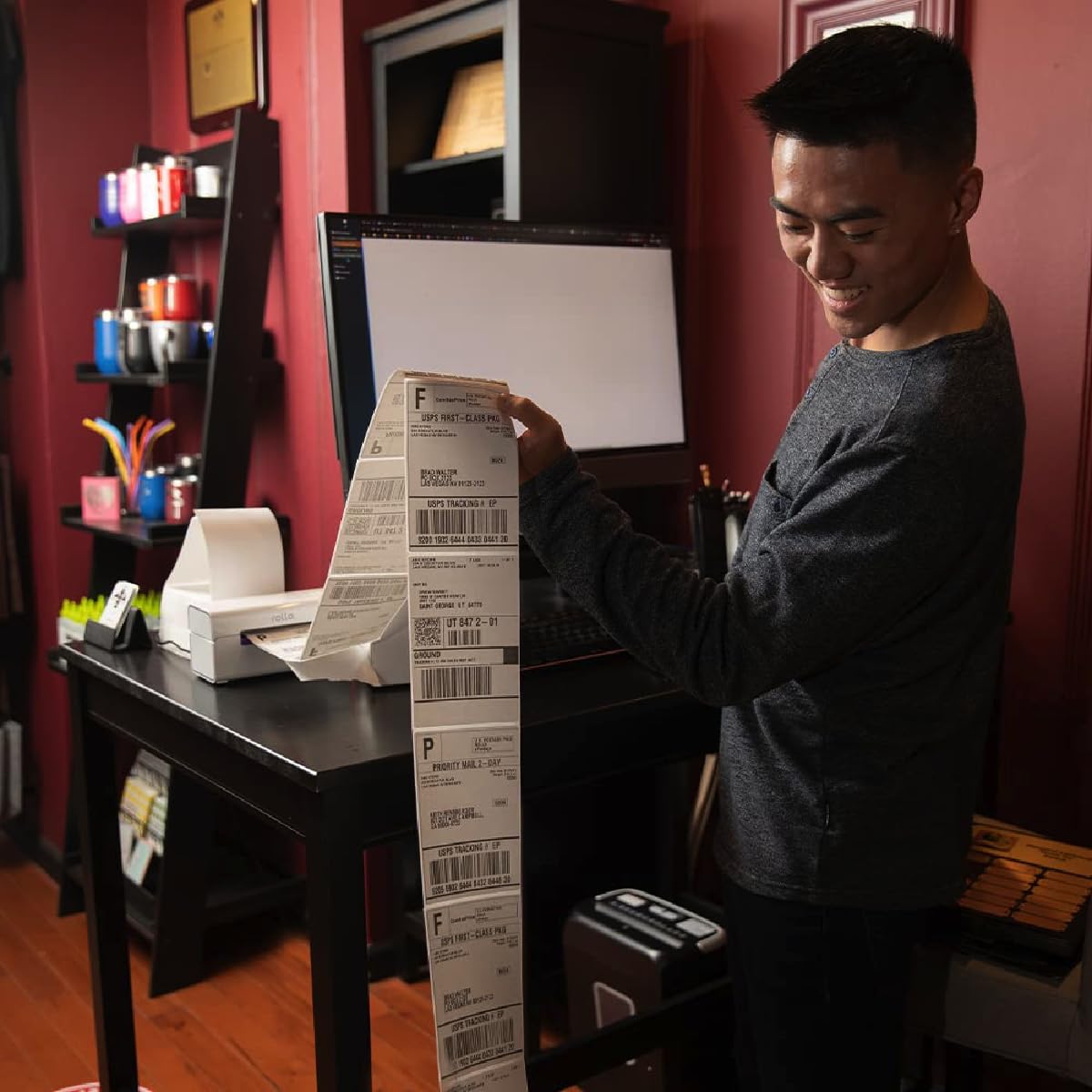 Rollo Direct Thermal Shipping Labels - Pack of 500 4x6 Thermal Labels Fanfold - Perforated and Strong Adhesive (Commercial Grade)