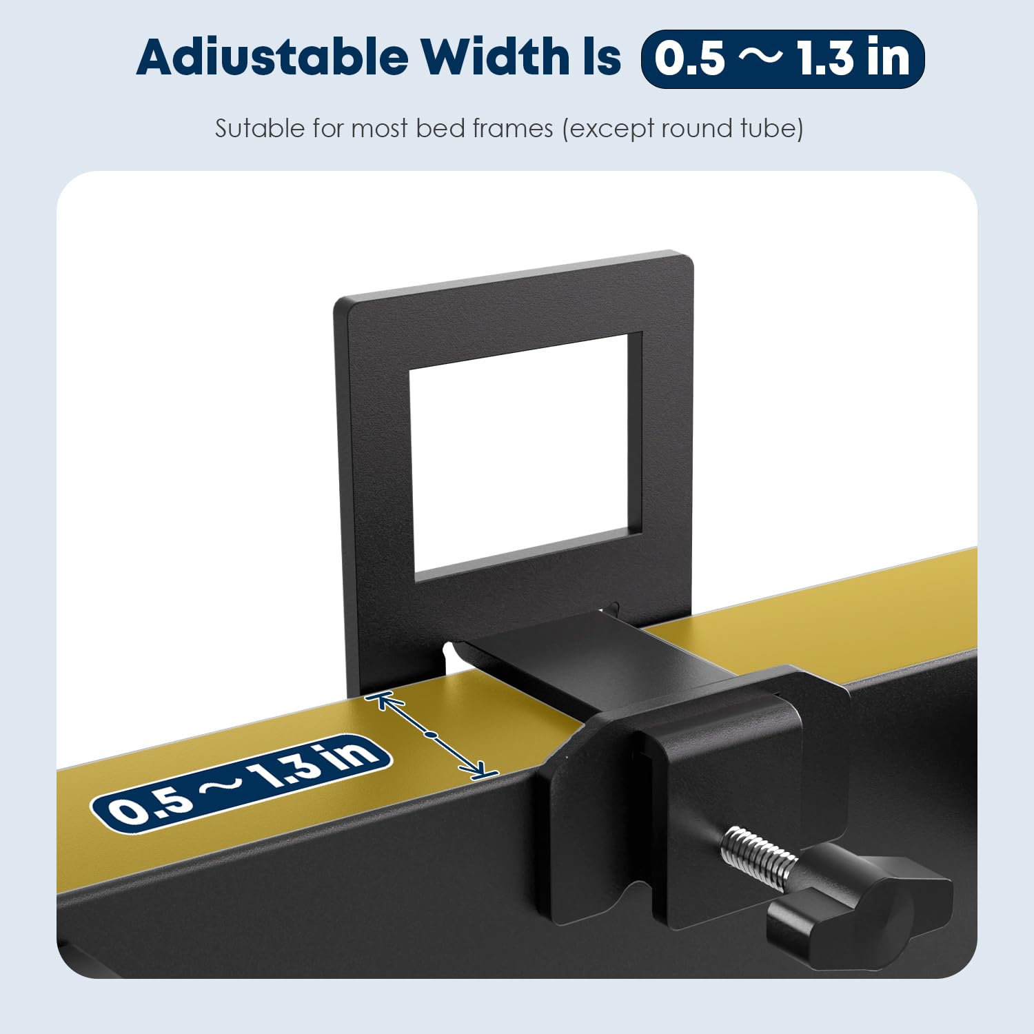 SUYAUU Non Slip Mattress Gaskets, Mattress Holder in Place Gripper for Metal Bed Frame, Keep Mattress from Sliding Gripper, Adjustable, 6 PCS, Black