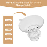 Flange Inserts 19mm Compatible with Medela/Spectra/TSRETE/Elvie/Momcozy/Bellababy Breast Pump 24mm Shields/Flanges, Reduce 24mm Nipple Tunnel Down to 19 mm, 4PCS