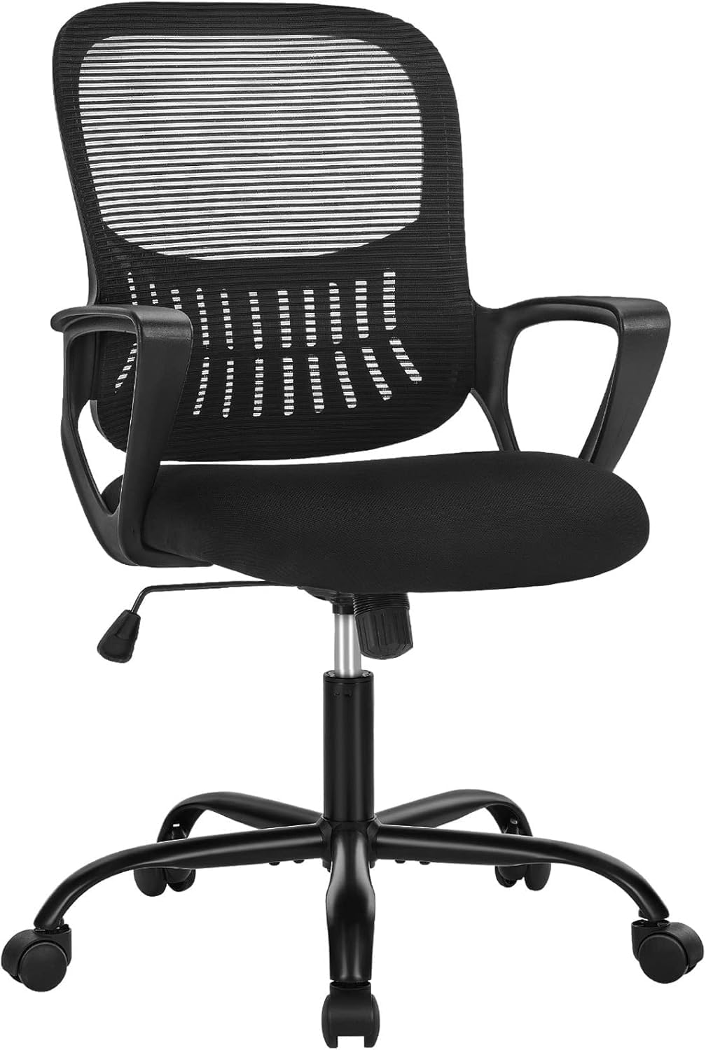 SMUG Home Office Computer Desk Chair - Ergonomic Mid-Back Mesh Swivel Rolling Work with Wheels, Comfy Lumbar Support and Armrest, for Bedroom, Study, Dorm, Student, Adults