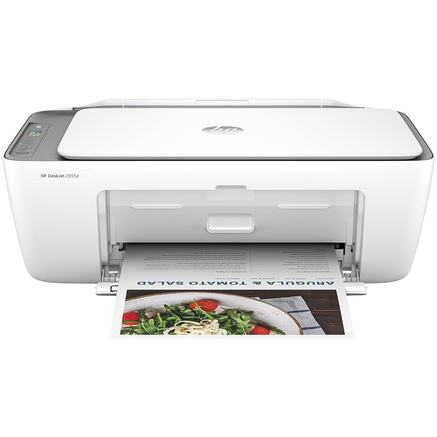 طابعة HP DeskJet 2855e اللاسلكية المتكاملة بالألوان بنفث الحبر، ماسحة ضوئية، ناسخة، الأفضل للمنزل، تتضمن 3 أشهر من Instant Ink، اتصال Wi-Fi أحادي النطاق (588S5A)