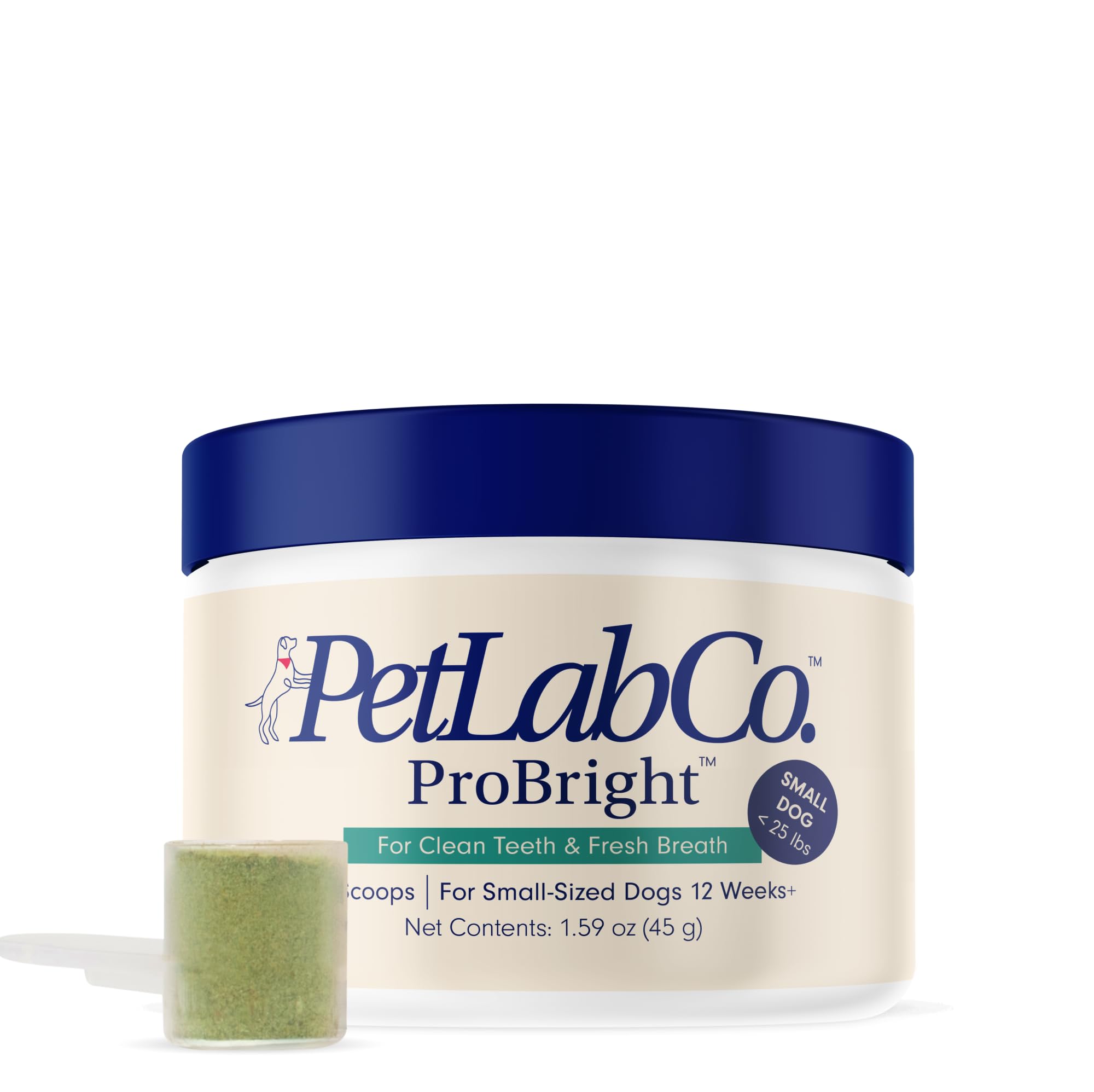 PetLab Co. ProBright Dental Powder - Dog Breath Freshener - Teeth Cleaning Made Easy – Targets Tartar & Bad Breath - Formulated for Large Dogs