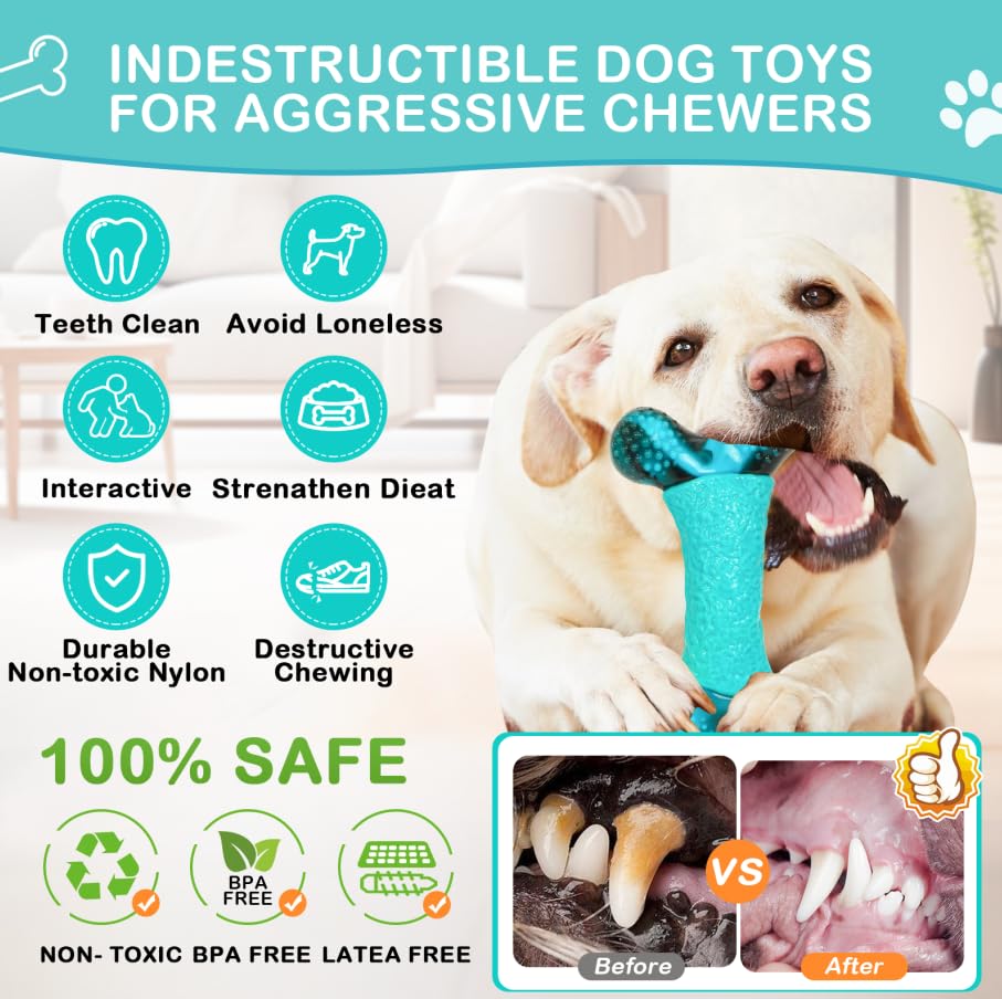 FRLEDM Dog Toys for Aggressive Chewers Indestructible Dog Toys, Durable Tough Dog Chew Toys for Medium and Large Large Breed Dogs，Dog Toys to Keep Them Busy