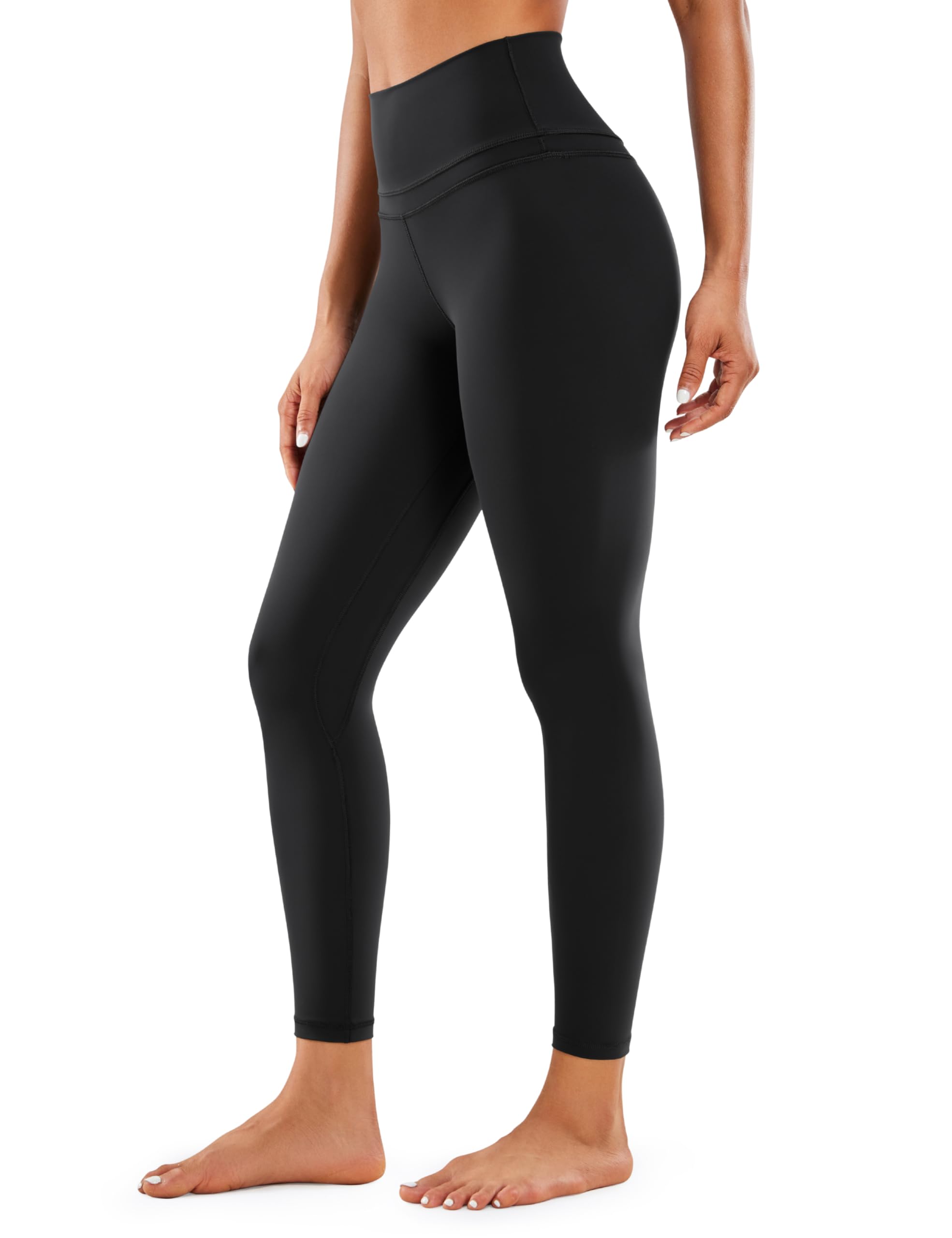 CRZ YOGA Womens Naked Feeling Workout 7/8 Yoga Leggings - 25 Inches High Waist Tight Pants Black Large