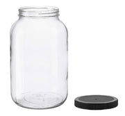 North Mountain Supply 1 Gallon Glass Jar Wide Mouth with Black Plastic Lid - USDA, BPA-Free, Made in the USA - for Fermenting, Storing, Canning, and Much More!