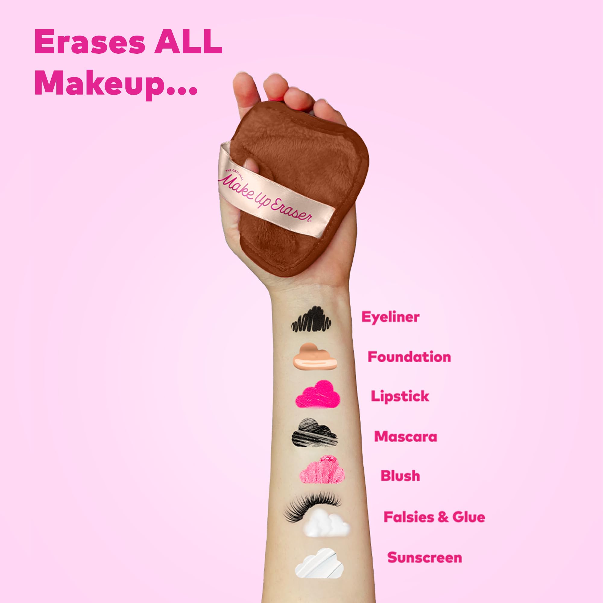 The Original MakeUp Eraser, 7-Day Set, Erase All Makeup With Just Water, Including Waterproof Mascara, Eyeliner, Foundation, Lipstick, Sunscreen, and More! Chic Black, 7ct.