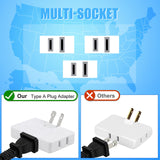 3 Pack AC Flat Wall Outlet Extender Flat Plug Adapter Outlet, Fold-Able 3 Way Wall Adapter Mani Plug for Home and Travel (White)