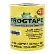 FrogTape Delicate Surface Painter's Tape With PaintBlock, 1.41 Inch x 60 Yards, 4-Pack, Yellow (240662)