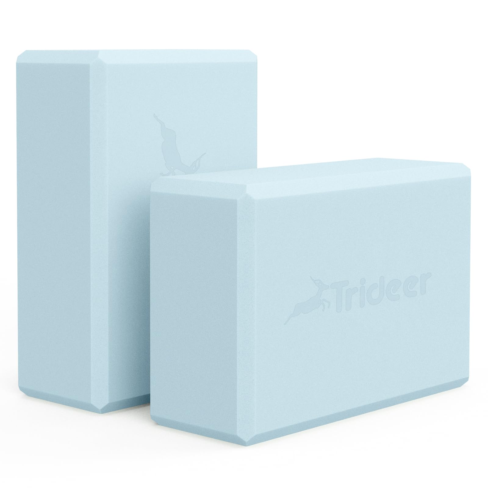 Trideer Yoga Block, Soft Non-Slip Surface Premium Foam Blocks, Supportive, Lightweight, Odorless, Yoga Accessories for Pilates Meditation General Fitness Stretching Toning (Mint Green-2 Pack)