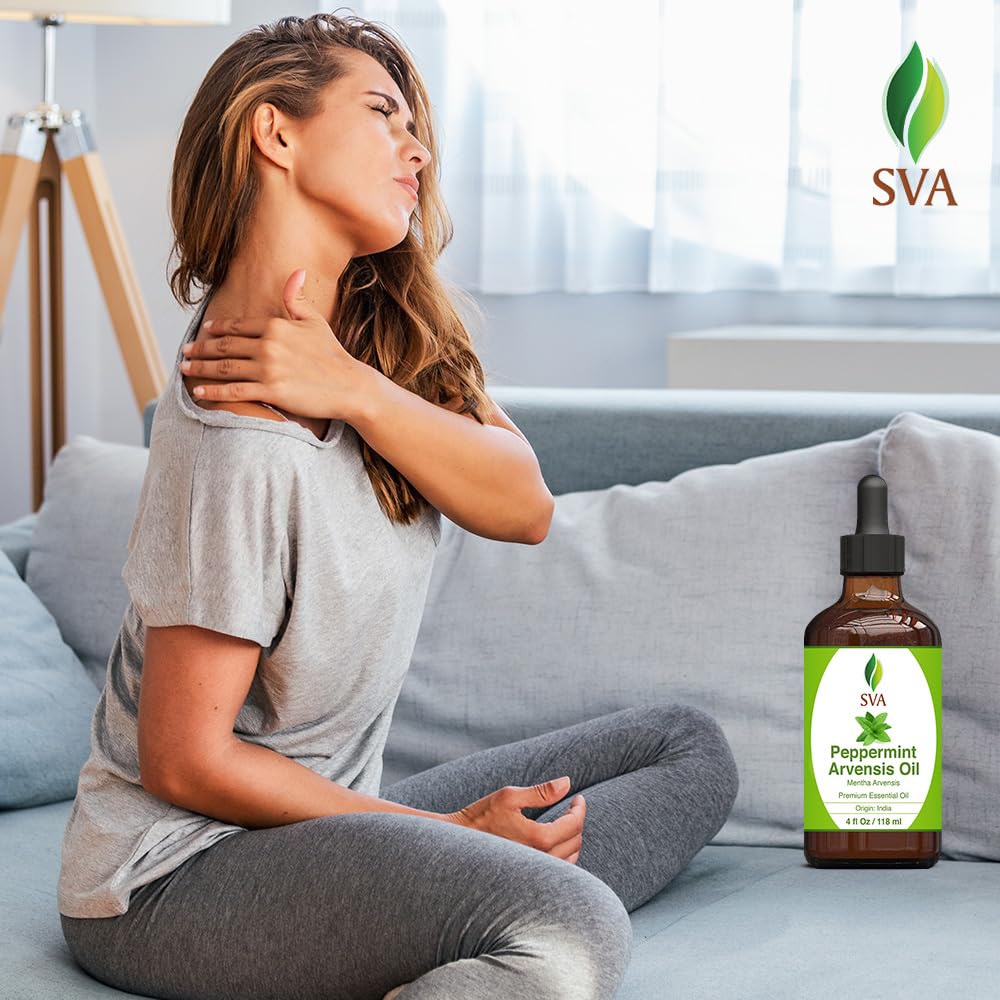 SVA Citronella Essential Oil – 4 Fl Oz – 100% Natural Citronella Oil - for Diffuser, Hair Care, Face, Skin Care, Aromatherapy, Scalp and Body Massage, Soap and Candle Making - with Dropper