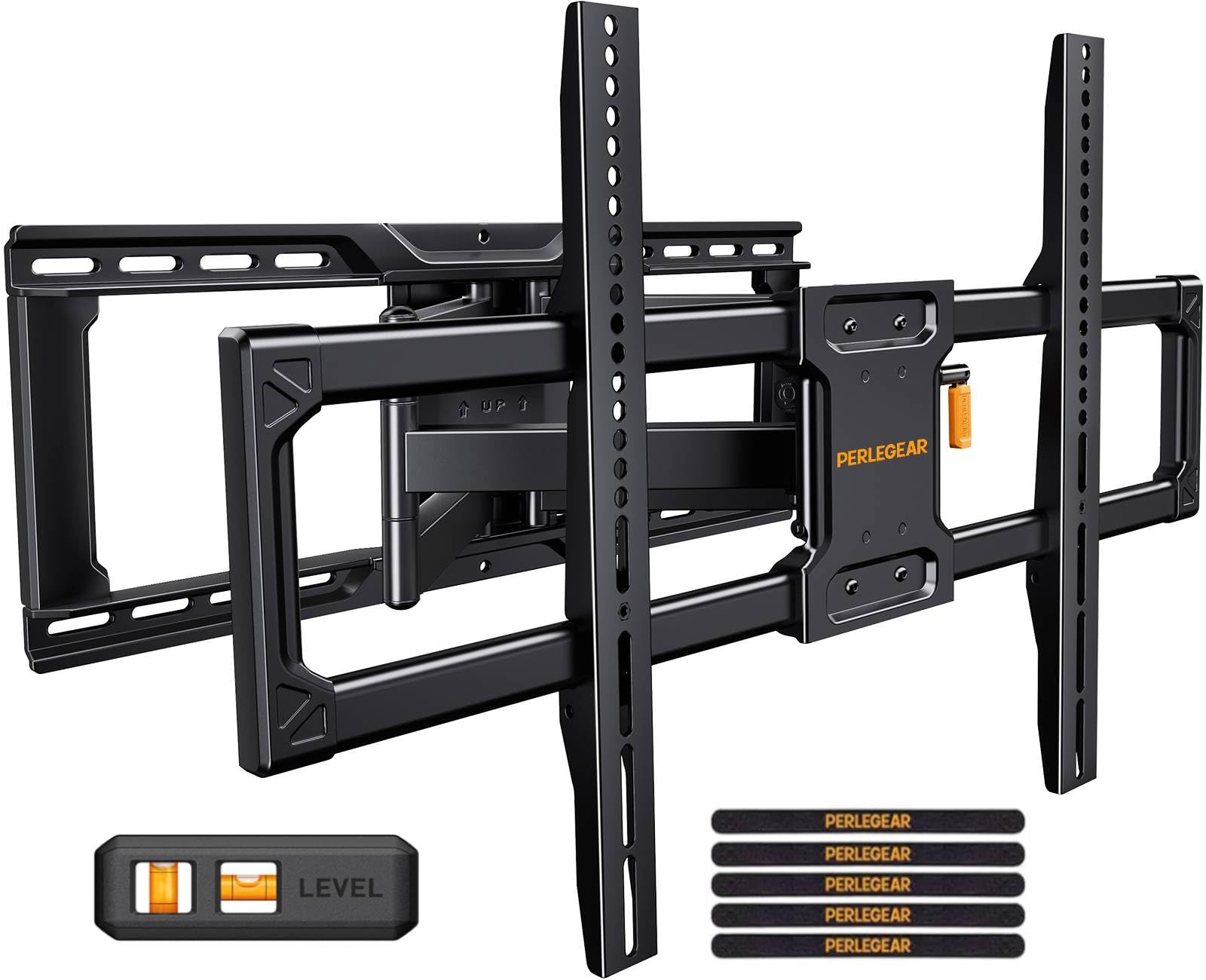 Perlegear UL-Listed Full Motion TV Wall Mount for 42Ã¢ÂÂ90 Inch TVs up to 150 lbs, Pre-Assembled TV Mount with Tool-Free Tilt, Swivel, Extension, Max VESA 600 x 400mm, 12Ã¢ÂÂ³/16Ã¢ÂÂ³/18Ã¢ÂÂ³/24Ã¢ÂÂ³ Wood Studs, PGLF16