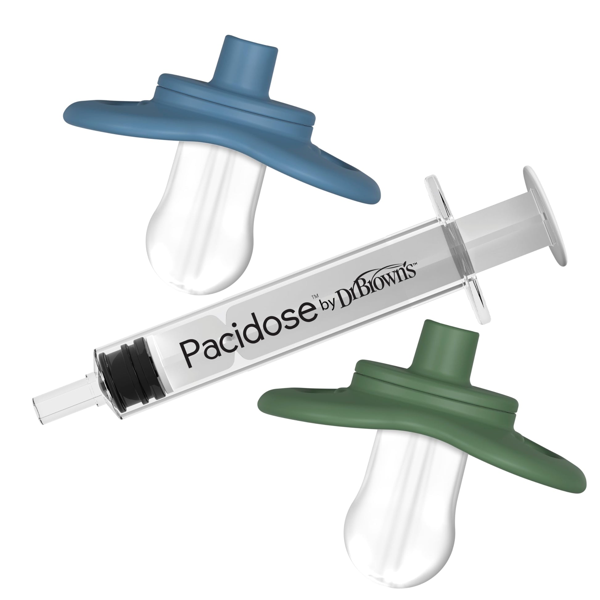 Dr. Brown's Pacidose Pacifier and Liquid Baby Medicine Dispenser with Oral Syringe and Two Sizes of Pacifier Bulbs - 0-6m and 6-18m