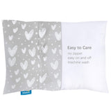 Biloban Organic Cotton Toddler Pillowcase 2 Pack, (Pillowcase Only) Kids Pillowcase for Sleeping Fit Pillow Sized 13"x 18" or 14"x19", Envelope Travel Pillowcase for Girl Boy, Gray Heart & White Star