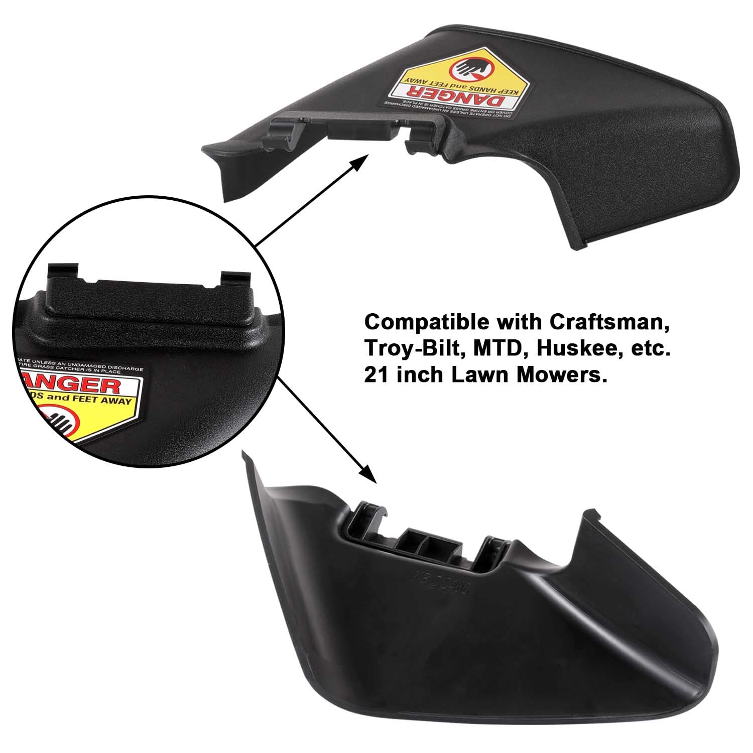 Lawn Mower 731-07486 Side Discharge Chute for Most 21" Hand-Pushed Lawn Mower Compatible with Craftsman Columbia Huskee, for Troy-Bilt TB110, TB130, TB220, TB230, Yard-Man MTD 11A, 12A etc, Series