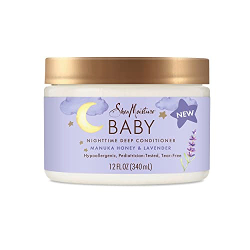 SheaMoisture Baby Deep Conditioner Manuka Honey & Lavender for Delicate Hair and Skin Nighttime Skin and Hair Care Regimen 12 oz