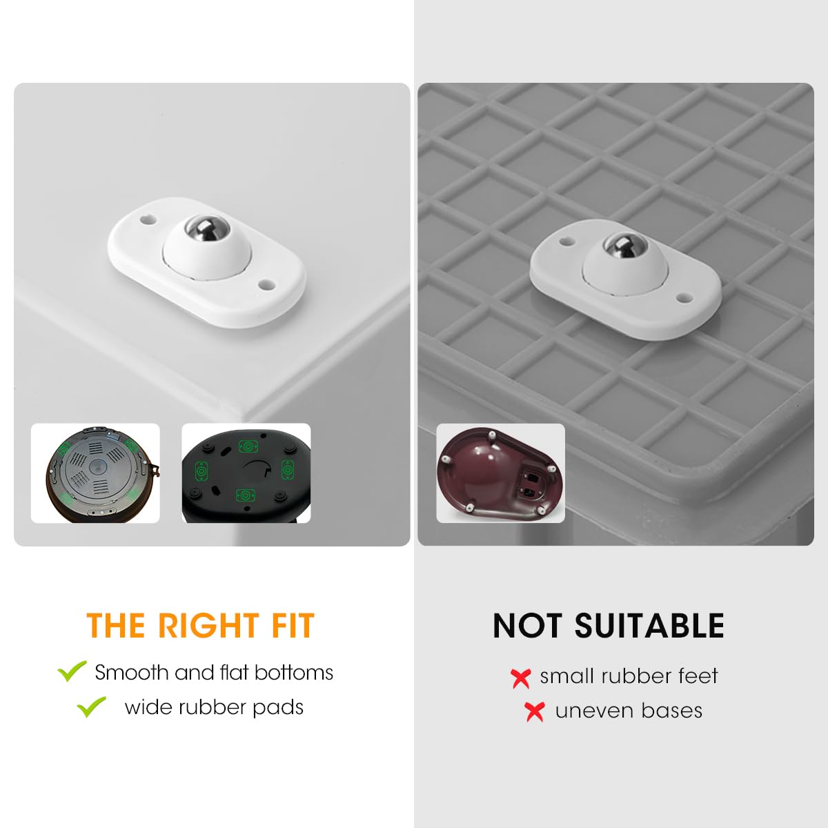 Aieve Appliance Rollers, 8 Pack Small Appliance Slider, Self Adhesive Caster Wheels, Mini Swivel Wheels for Kitchen Countertop Easy Moving