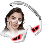 Under Eye Red Light Therapy, 4 Modes Red Light Under Eye Therapy Glasses Microcurrent Eye Massager, Red Light Therapy for Eyes Bags Dark Circles Puffiness Wrinkles Fine Lines, Relieving Eye Fatigue