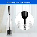 SweeBe Bottle Brush, Long Stainless Steel Handle Water Bottle Brush Cleaner, Sports Bottle Scrubber, Kitchen Scrub Cleaning Brushes for Beer Bottles, Cups, Wine Glasses, Coffee Mugs, Tumblers, Thermos