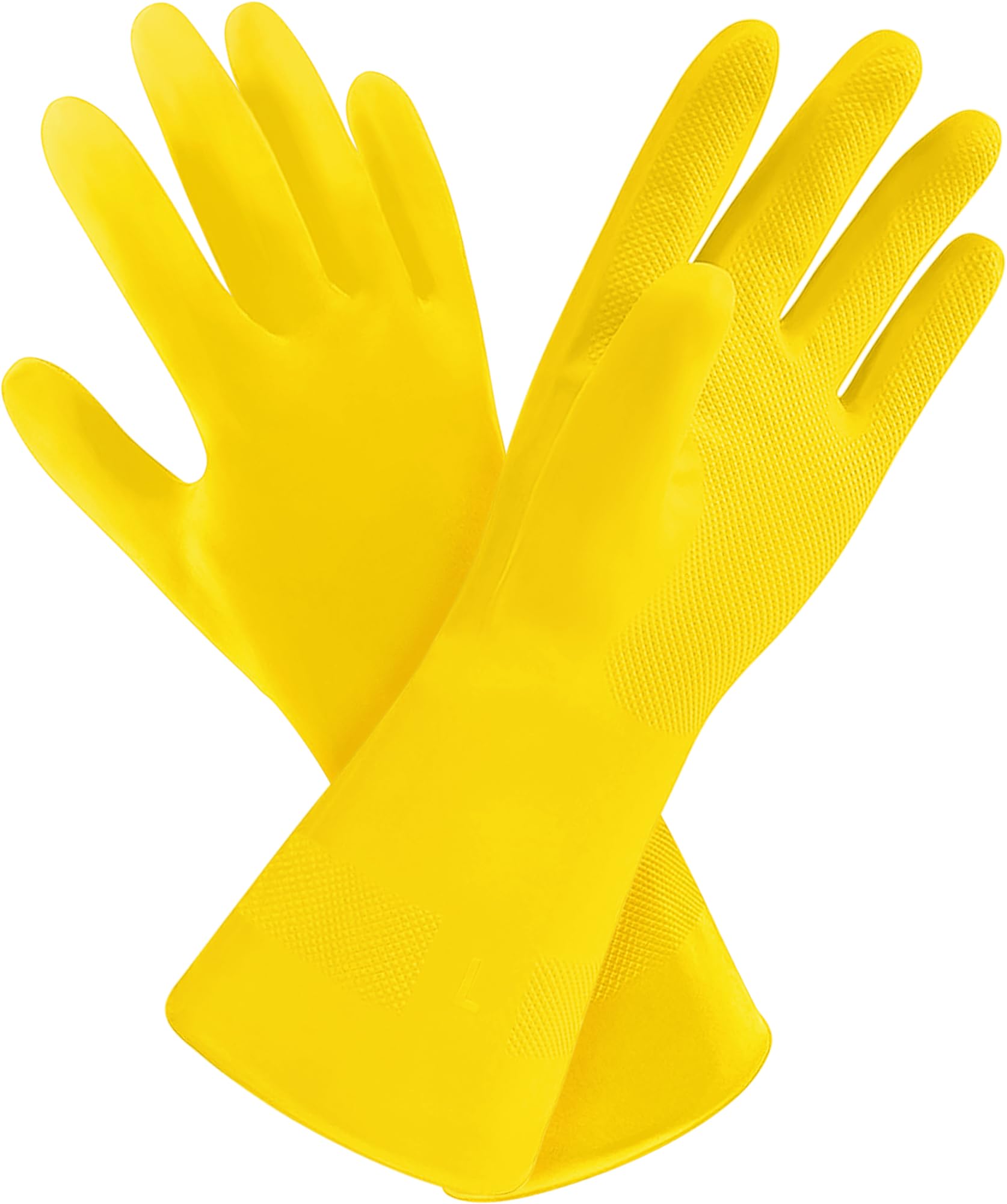 SteadMax 3/6 Pairs Cleaning Gloves, Reusable Natural Rubber Dish Gloves, Waterproof Latex Non-Slip Dishwashing Gloves for Kitchen and Household (Large, 3 Pack)